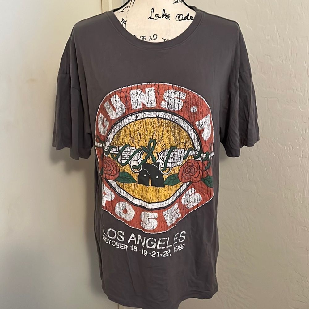 Guns N Roses Gray REPRODUCTION 1989 Los Angeles Graphic Shirt